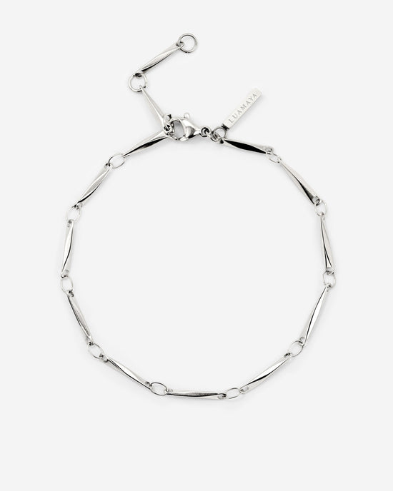 Curved Links Bracelet Silber