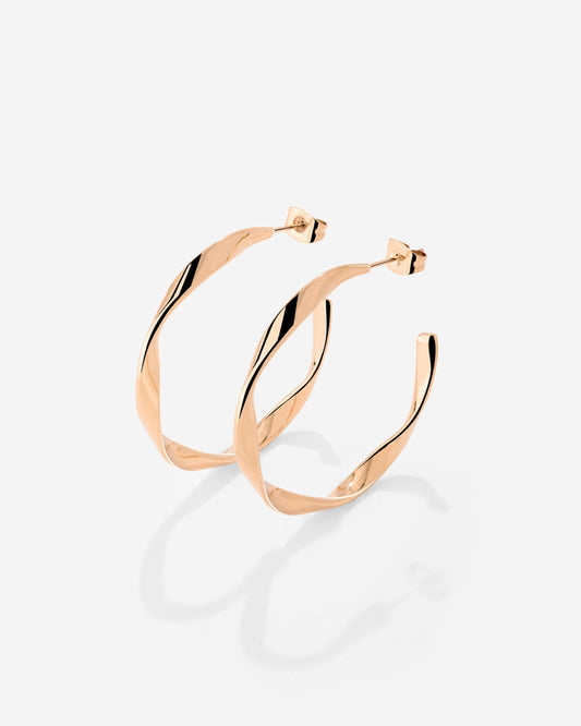 Sahira Hoop Studs Medium Roségold