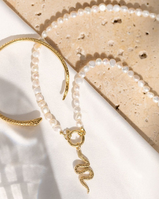 Lola Power Pearl Necklace Set Roségold