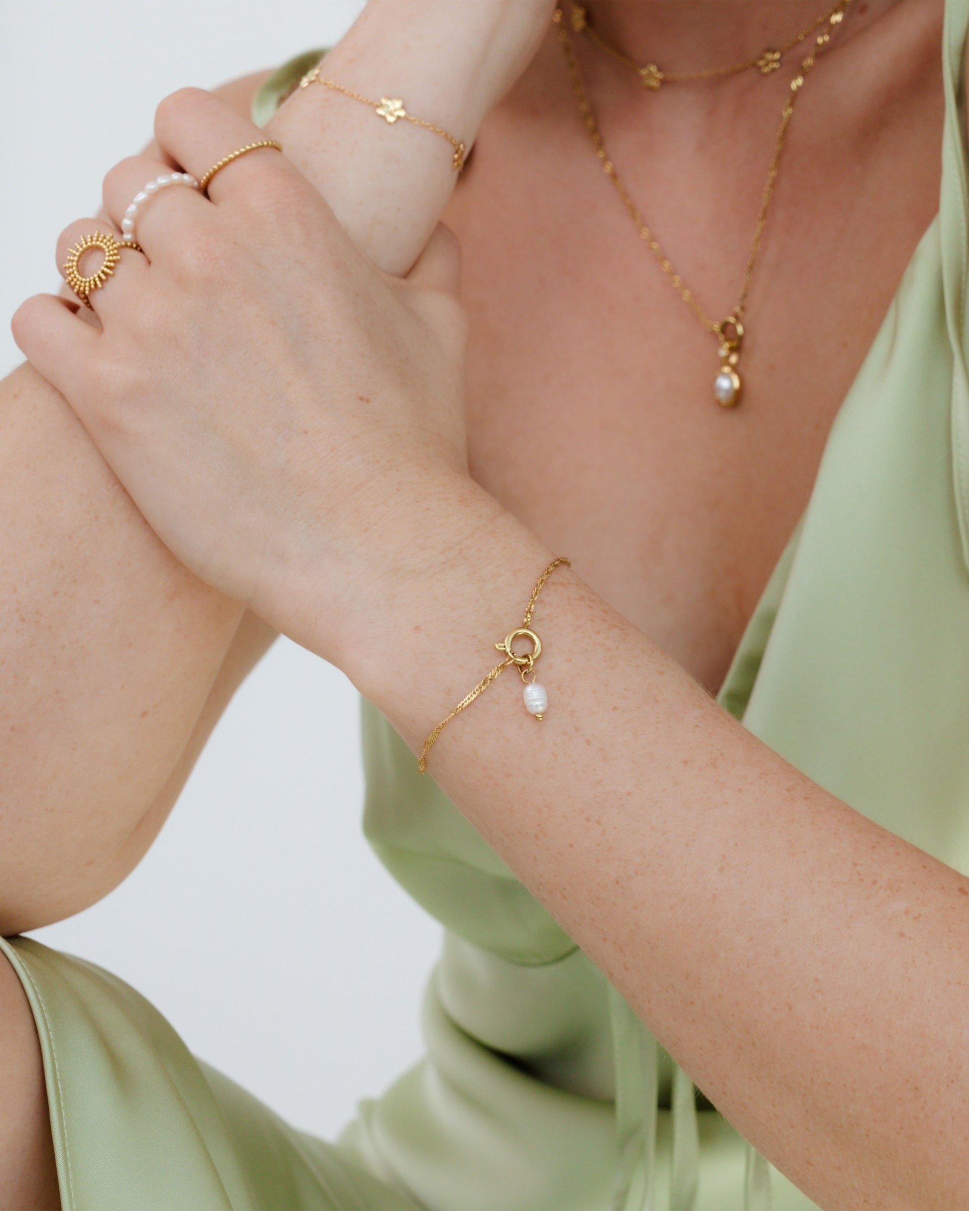 Singapore Chain Charm Bracelet Set