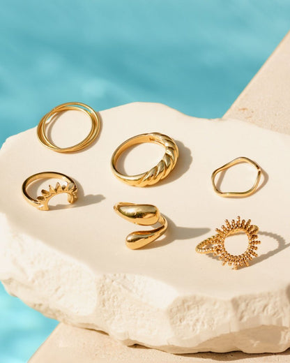 Slim Wave Ring Gold