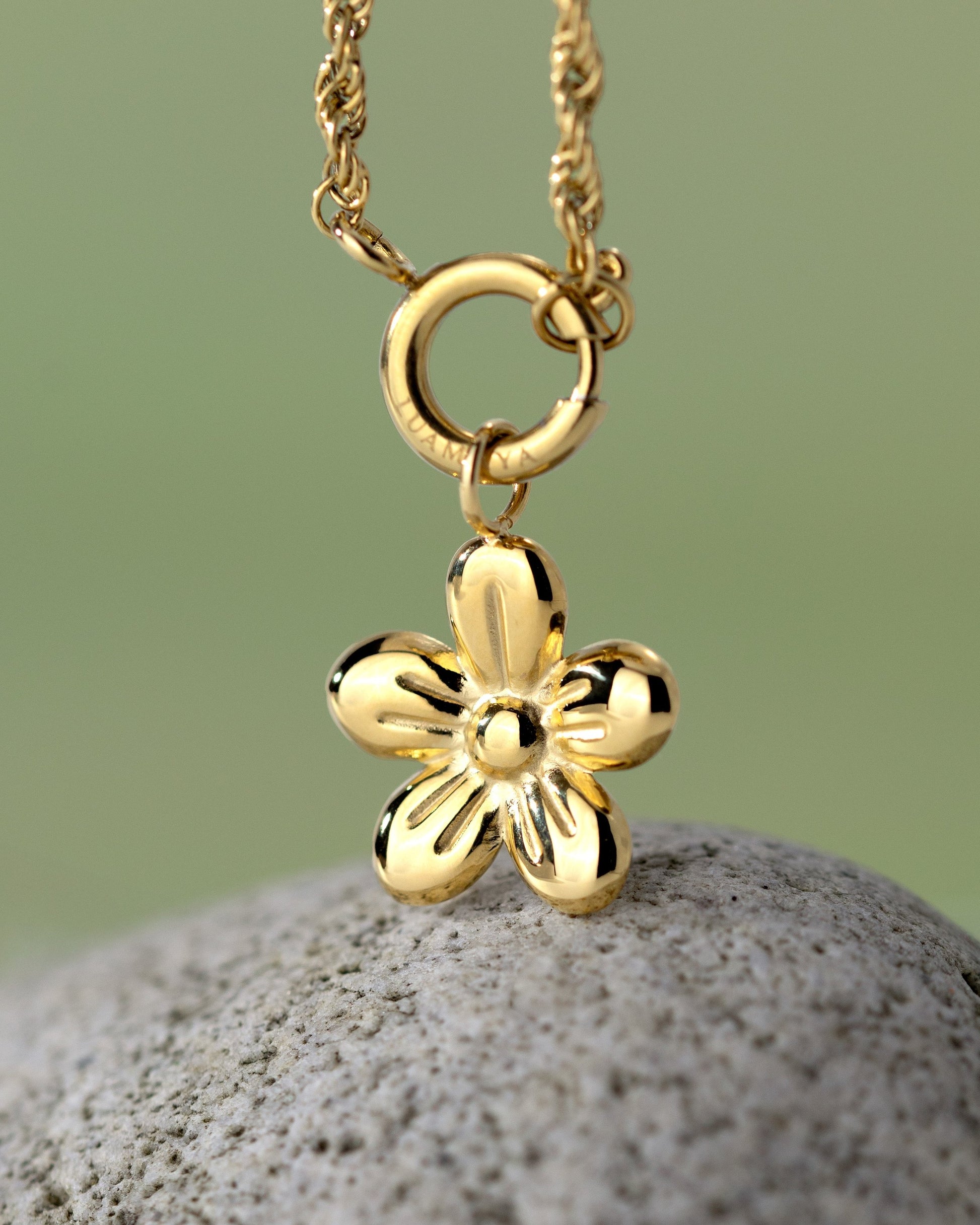 Blossom Rope Chain Necklace Set Gold
