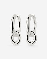 Chunky Oval Donut Hoop Set Medium Silver