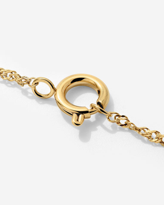 Singapore Chain Charm Necklace Gold