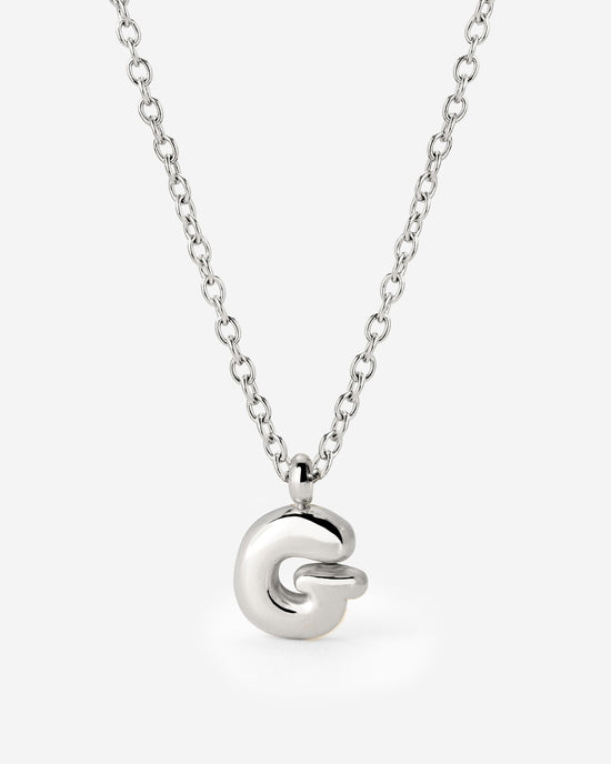 Bubble Letter Necklace Silber