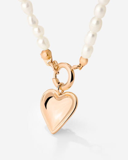 Heartie Pearly Necklace Set Roségold
