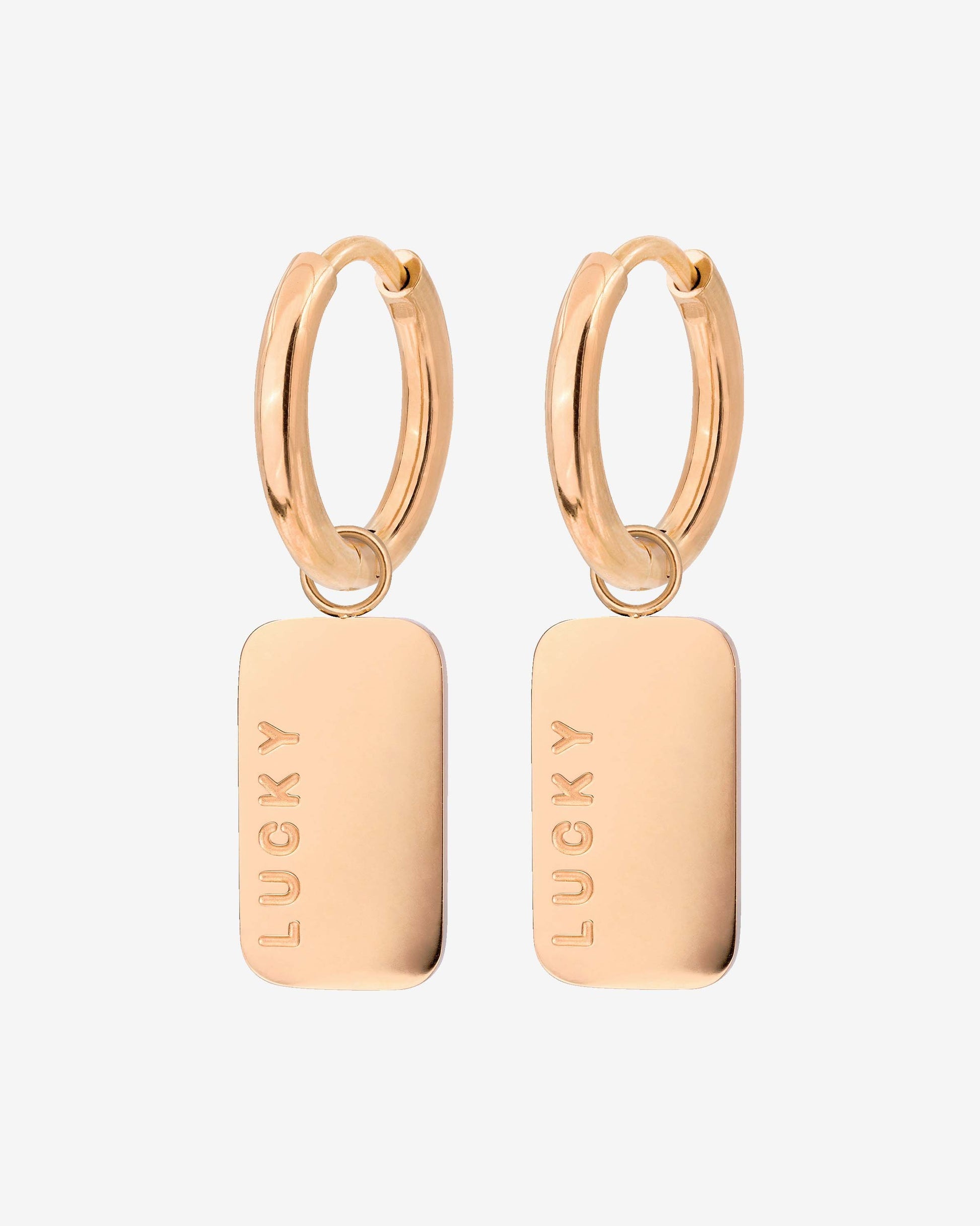 Lucky Pendant Hoop Set Small Roségold