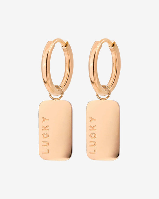 Lucky Pendant Hoop Set Small Roségold
