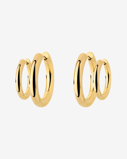 Chunky Lover Hoop Bundle Small Gold