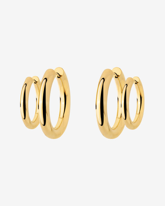 Chunky Lover Hoop Bundle Small Gold