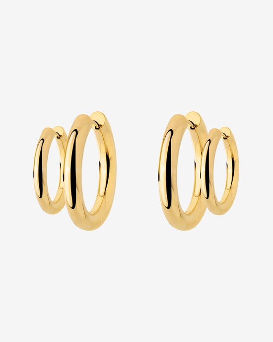 Chunky Lover Hoop Bundle Small Gold