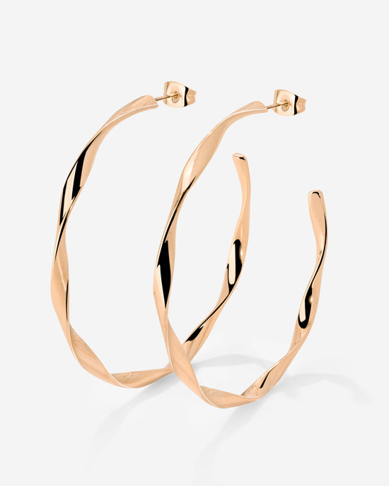 Sahira Hoop Studs Large Roségold