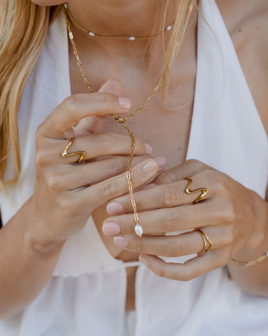 Ocean Find Y-Necklace Gold