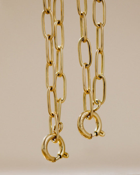 Oval Links Charm Necklace Roségold