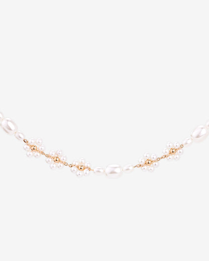 Flowery Pearls Choker Roségold