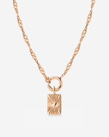 Glowing Heart Singapore Chain Necklace Set Roségold