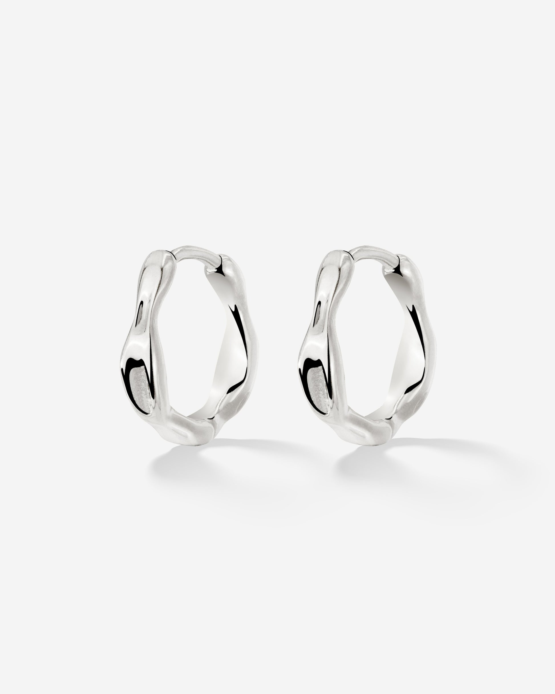 Liquid Shape Hoopies Light Silver