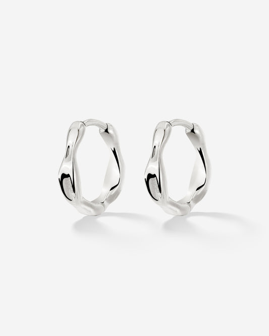 Liquid Shape Hoopies Light Silver