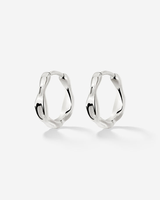 Liquid Shape Hoopies Light Silver