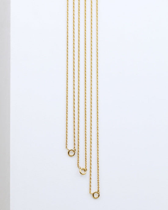 Rope Chain Charm Necklace Gold