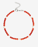 Coral Color Anklet Silber