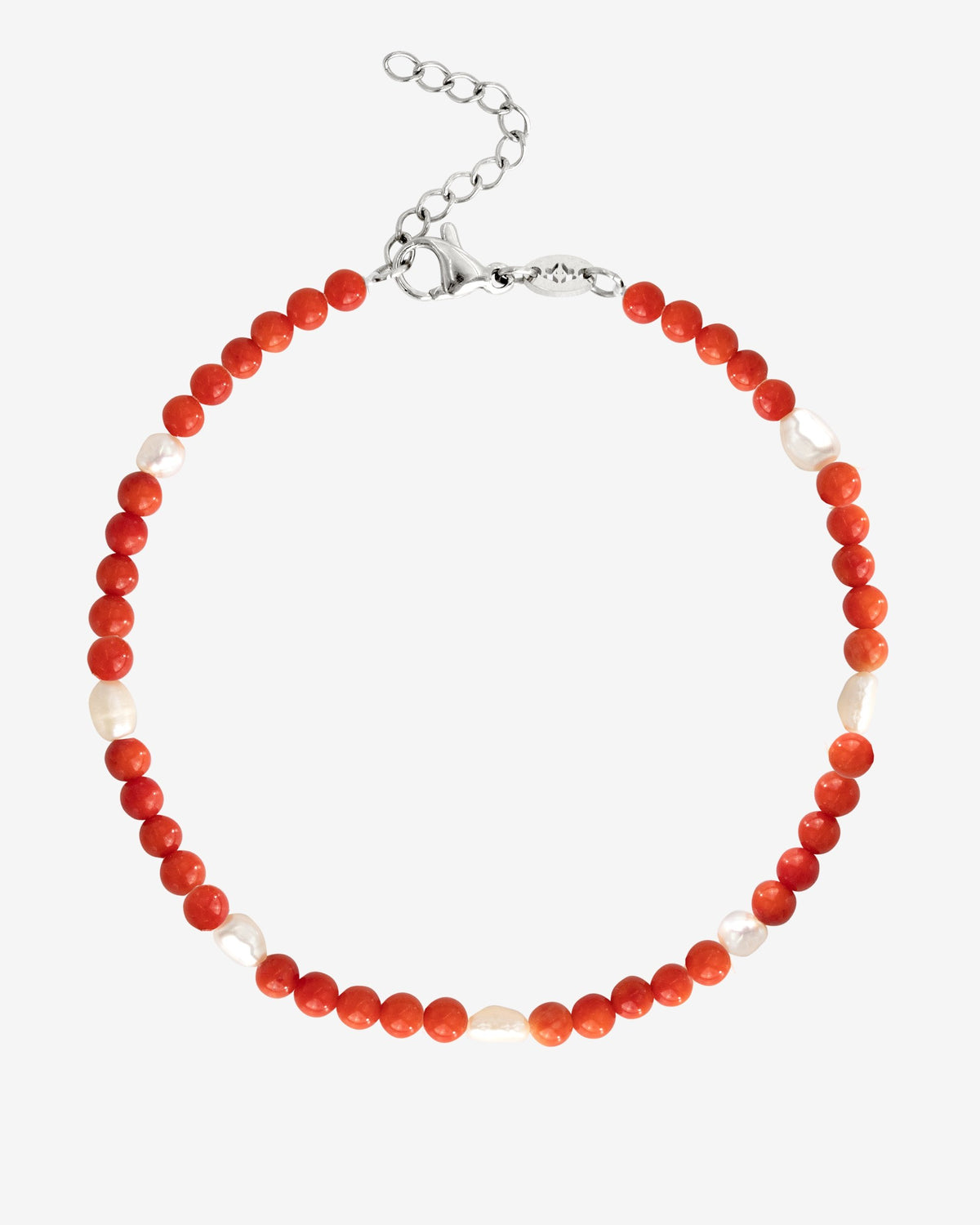 Coral Color Anklet Silber