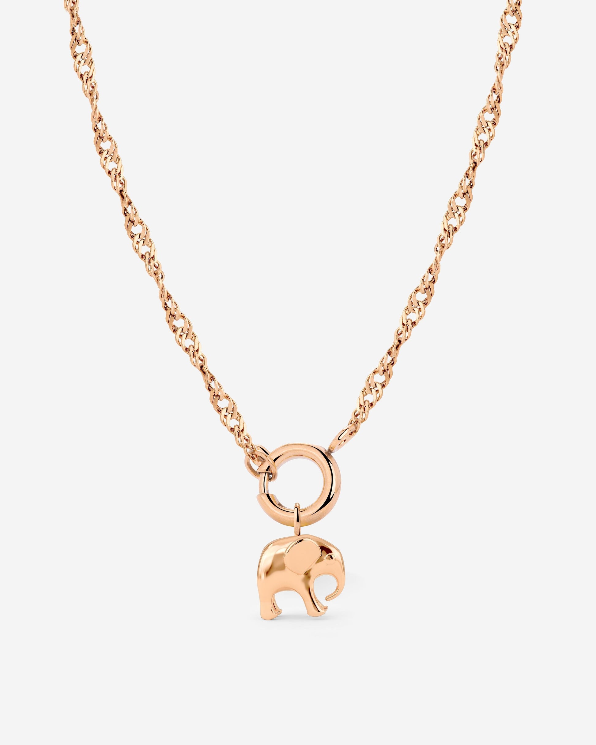 Elephant Singapore Chain Necklace Set Roségold