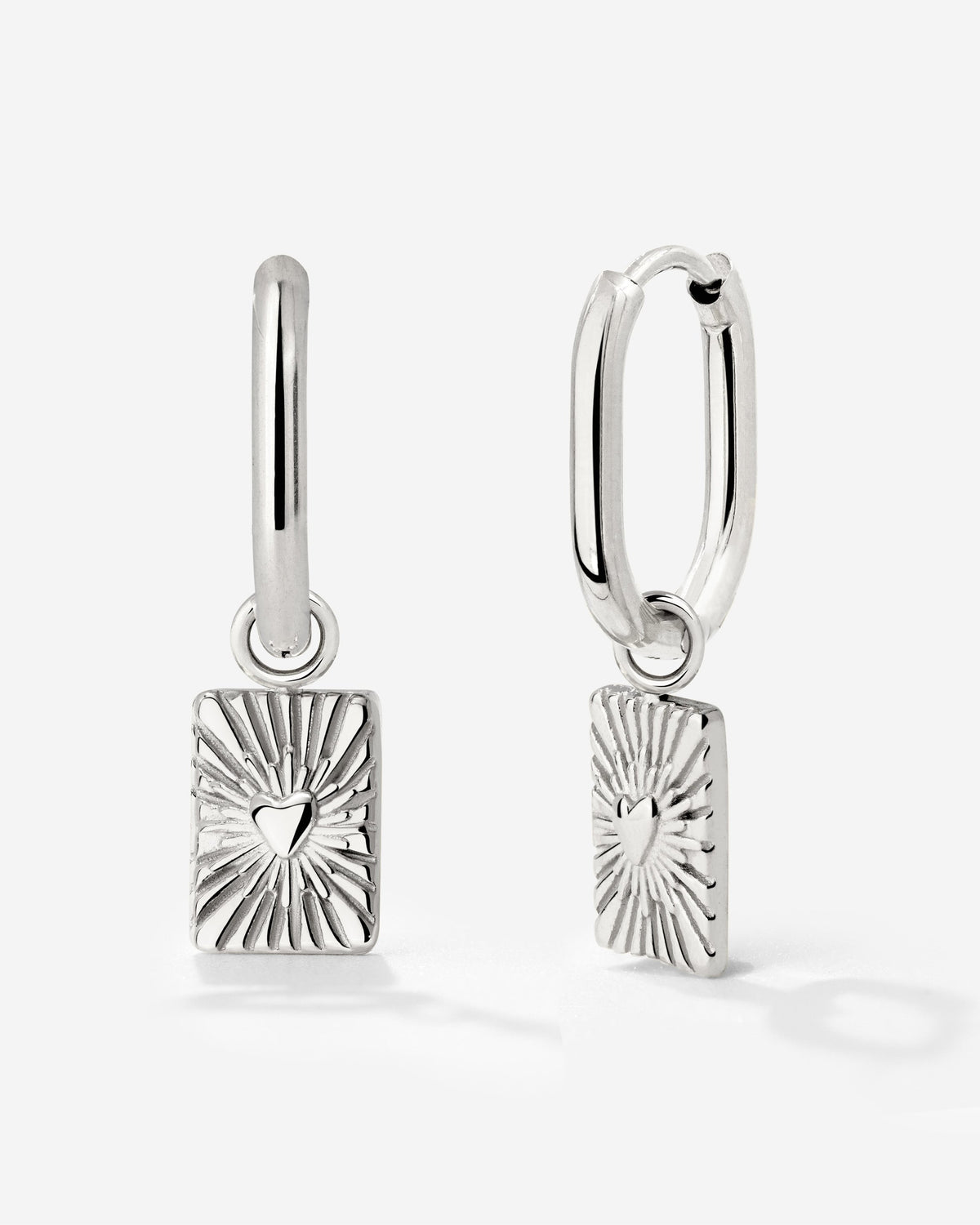 Glowing Heart Oval Hoop Set Baby Argento