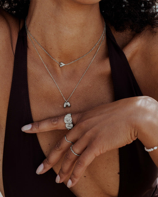 Bubble Letter Necklace Silber