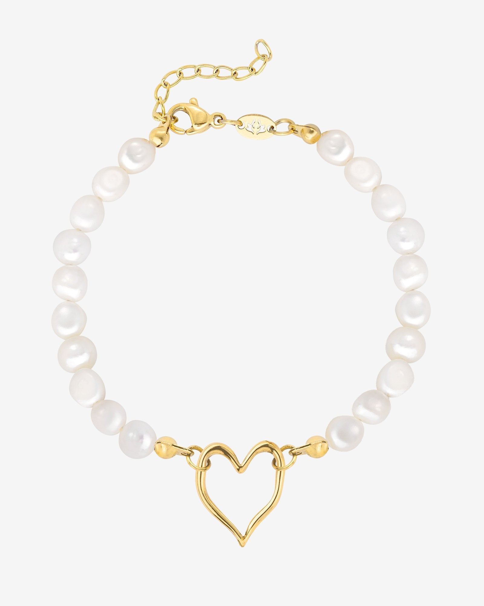 Melting Heart Pearl Bracelet Gold
