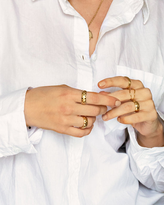 Chequer Ring Silber