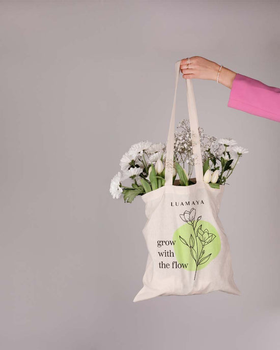 Jutetasche Grow with the flow