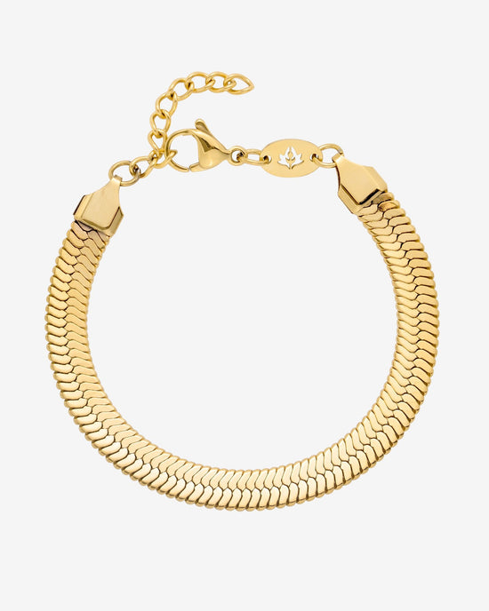 Bold Herringbone Bracelet Gold