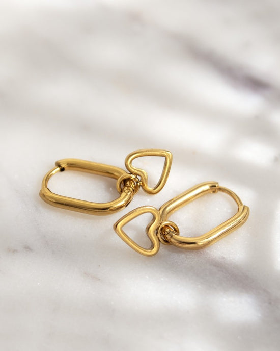 Light Heart Oval Hoopies Roségold