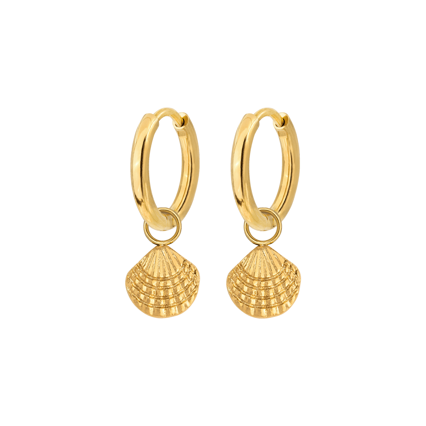 Cute Shell Hoop Set Gold