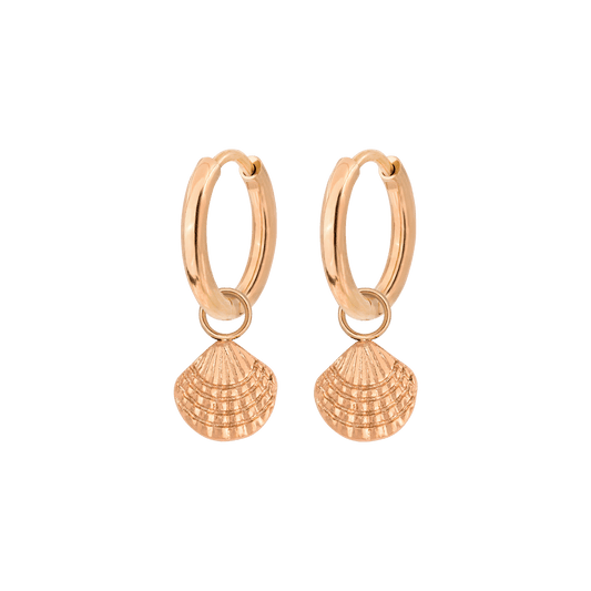 Cute Shell Hoop Set Roségold