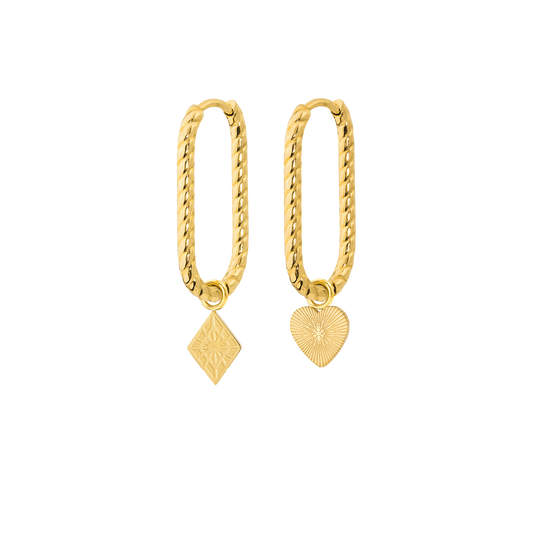 Oval Twisted Hoop Set Small