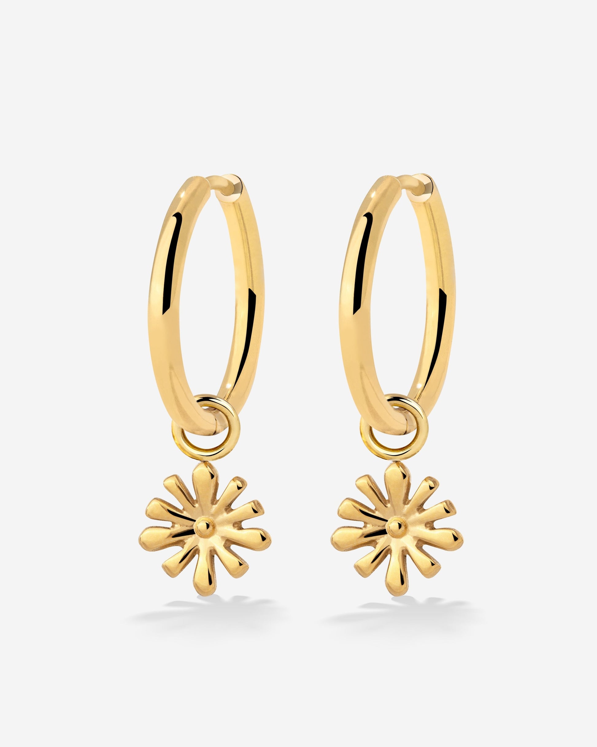 Flowery Hoop Set Medium Gold