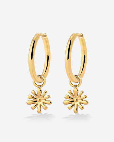 Flowery Hoop Set Medium Gold
