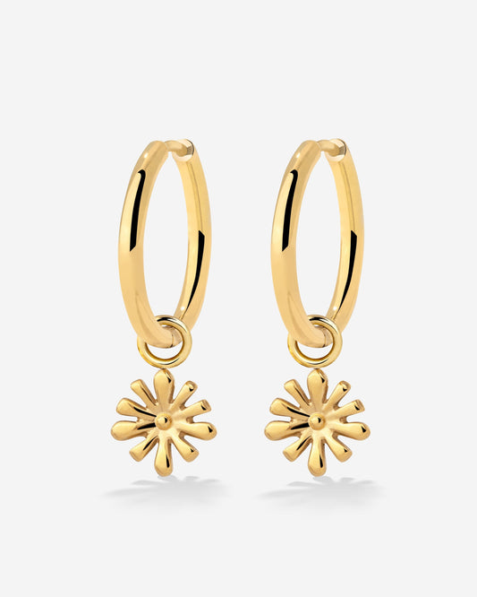 Flowery Hoop Set Medium Gold