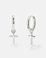 Saints Cross Hoop Set Small Silber