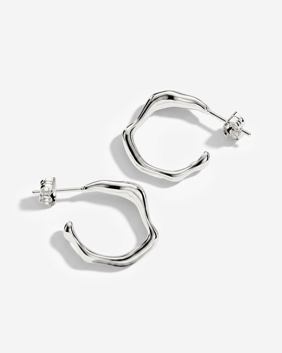 Solar Wave Hoops Studs Medium