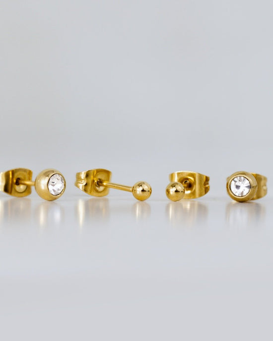 Delicate Gleam Stud Bundle Silber