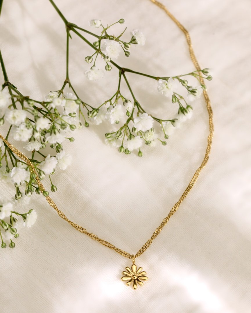 Flowery Necklace Roségold