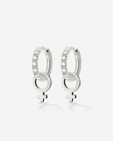 Female Icon Glimmer Hoop Set Baby Silber