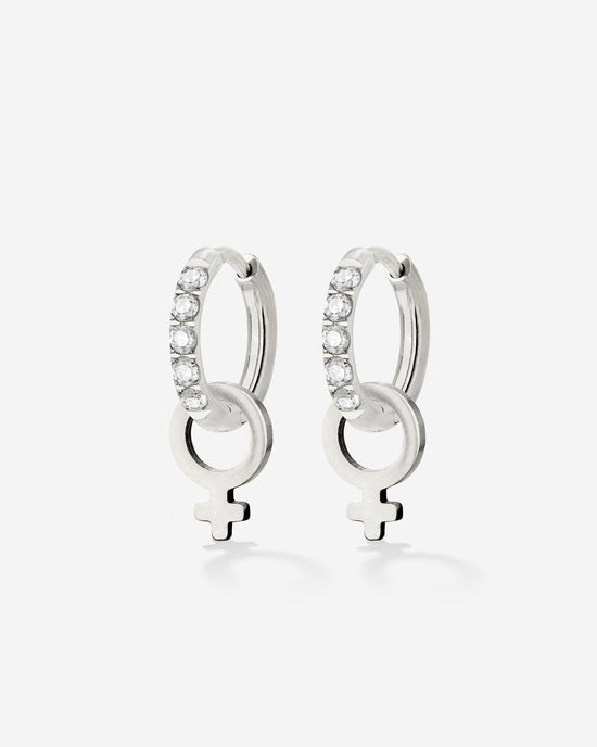 Female Icon Glimmer Hoop Set Baby Silber