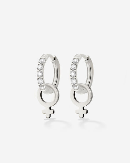 Female Icon Glimmer Hoop Set Baby Silber