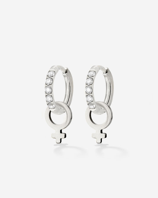 Female Icon Glimmer Hoop Set Baby Silber