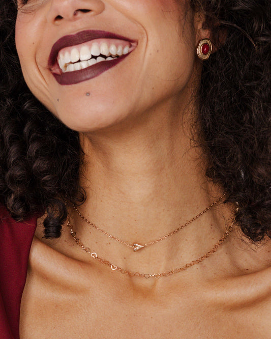 Flowy Heart Necklace Roségold