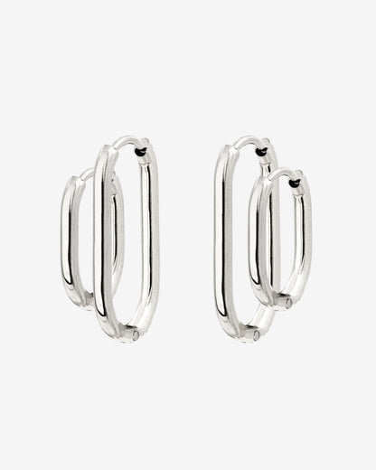 Oval Clean Hoop Bundle Silber